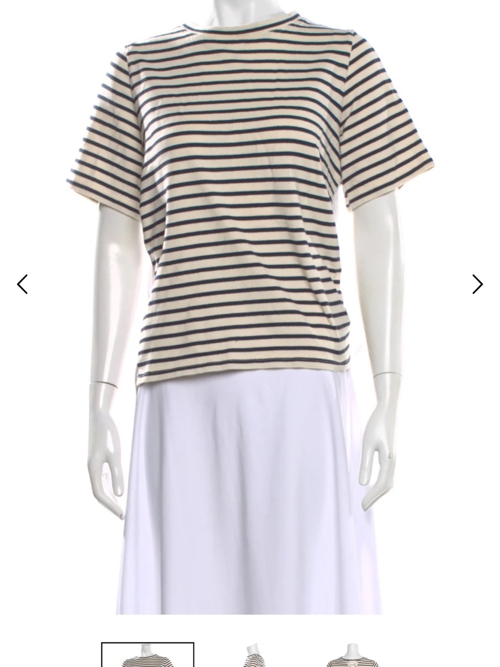 Sea New York Striped Short-Sleeve Tee in Cream & Black